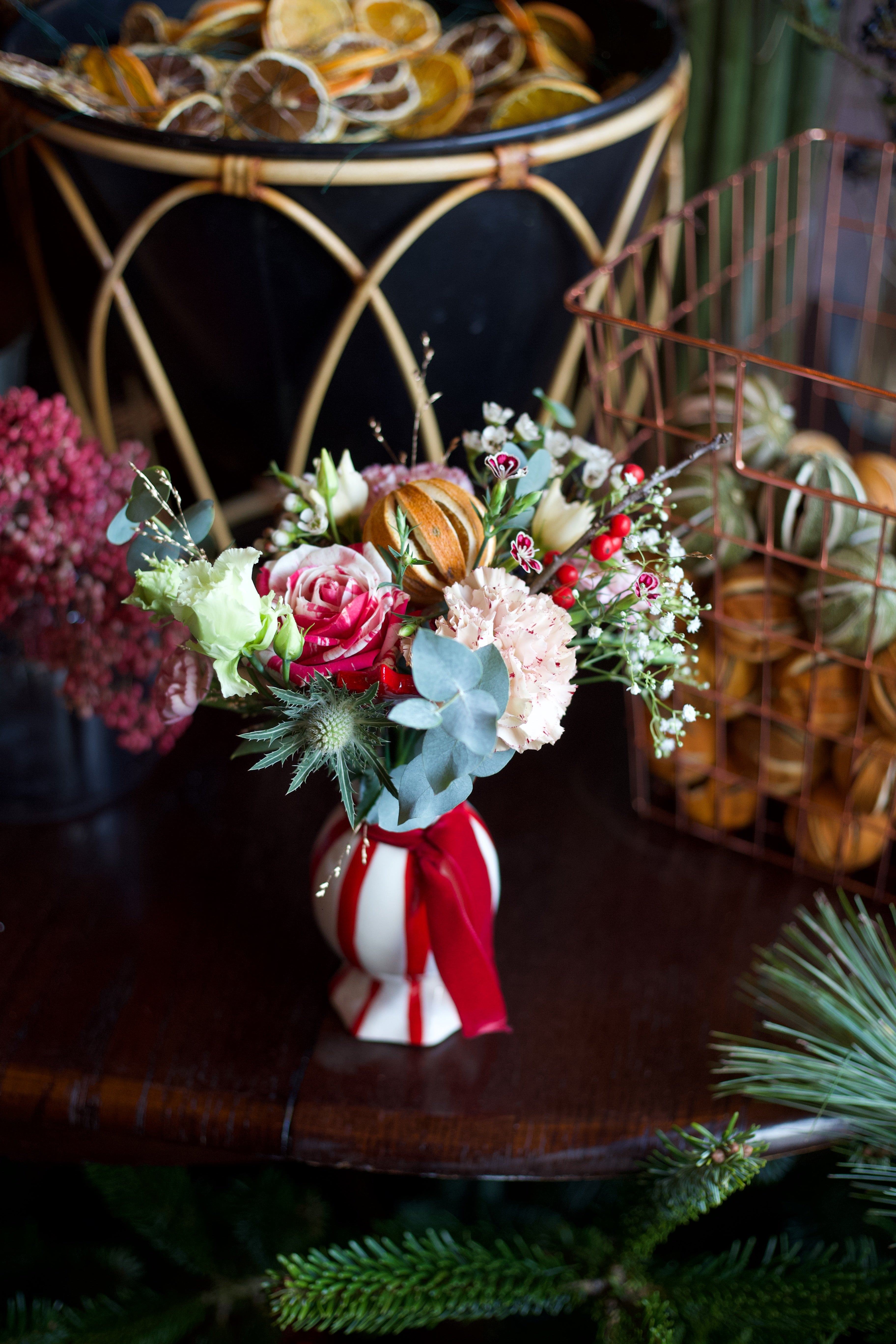 Christmas cracker vase