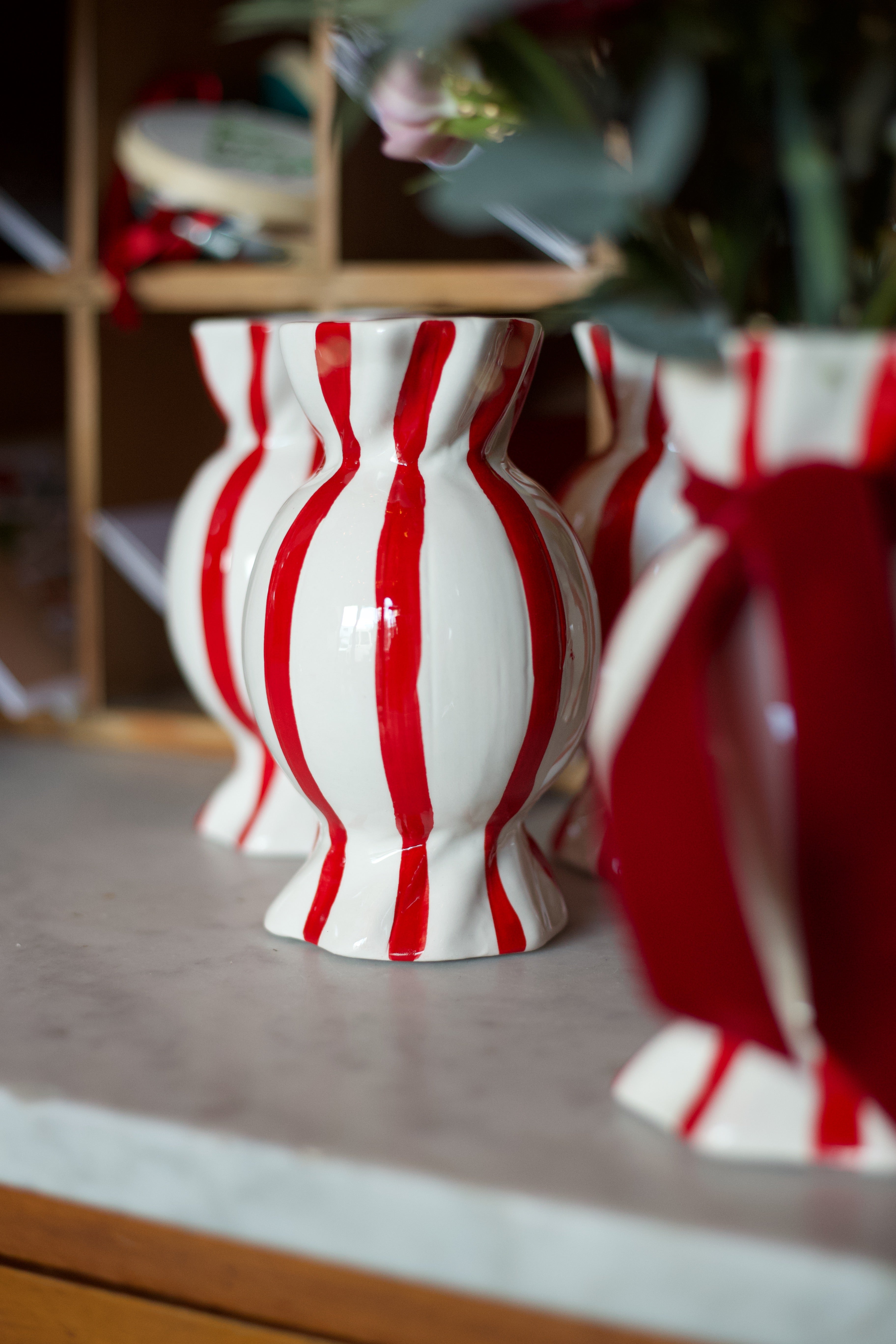 Christmas cracker vase